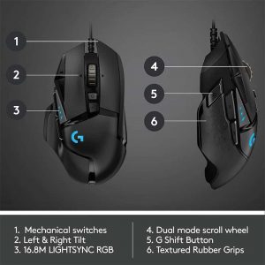 ماوس مخصوص بازی لاجیتک مدل Logiteh G502 Hero High Performance